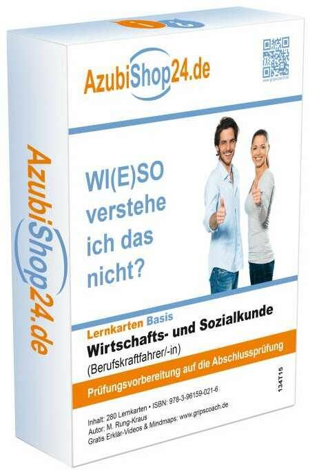 Immagine prodotto Wiso Prüfungsvorbereitung Berufskraftfahrer Prüfung Lernkarten Wirtschafts- und Sozialkunde (Tedesco, Michaela Rung-Kraus, 2024)
