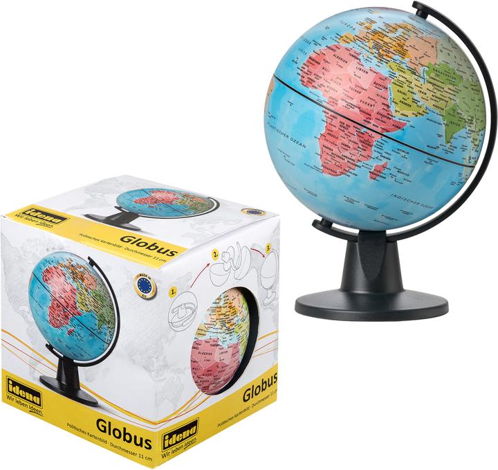 Idena Wereldbol Ø 11cm w. afbeelding politieke kaart (11 cm)