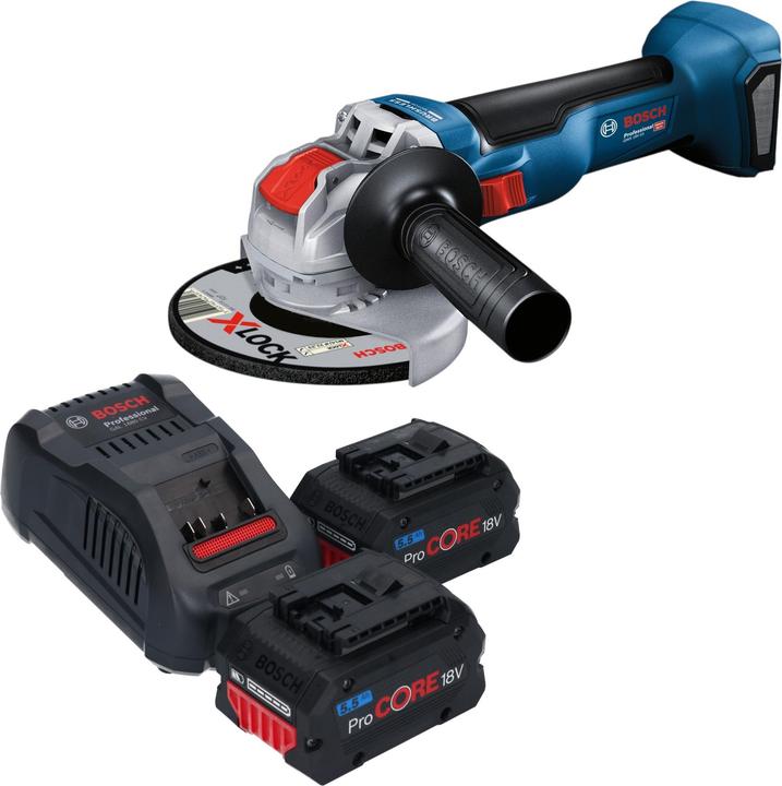 Produktbild Bosch Professional Bosch GWX 18V-10 Akku Winkelschleifer 18 V 125 mm Brushless + 2x ProCORE Akku 5,5 Ah + Ladegerät (125 mm)