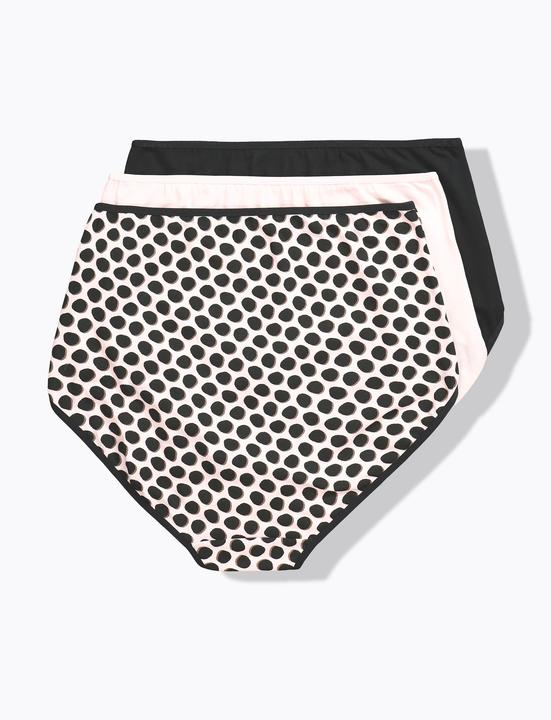 Produktbild Ulla Popken Maxislips, 3er-Pack, Punkte/ einfarbig (68, 3er Pack)