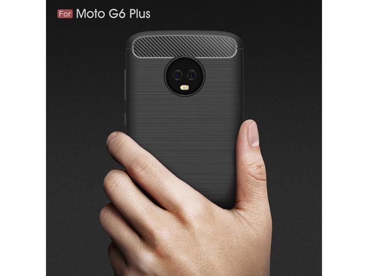 Actual product image Screenguard Motorola Moto G6 Plus Cover Carbon Brushed Soft TPU (Motorola Moto G6 Plus)
