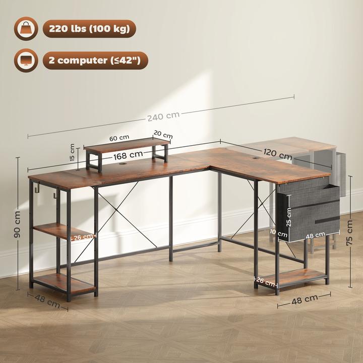 Actual product image Homcom Desk (168 x 48 x 90 cm)