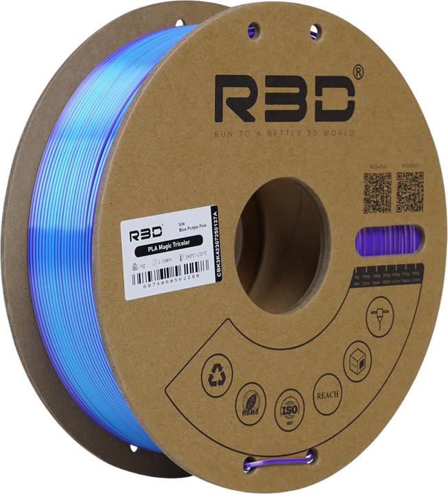 Image du produit R3D Filament eSilk Mystic-PLA Bleu-Violet-Rose 1.75mm 1Kg (PLA, 1.75 mm, 1000 g)