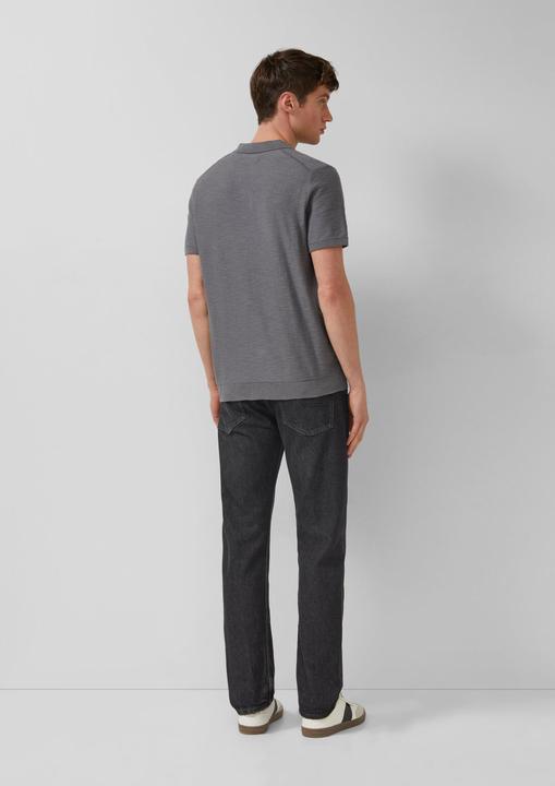 Produktbild s.Oliver Strick-Poloshirt in Flammgarnstruktur (S)