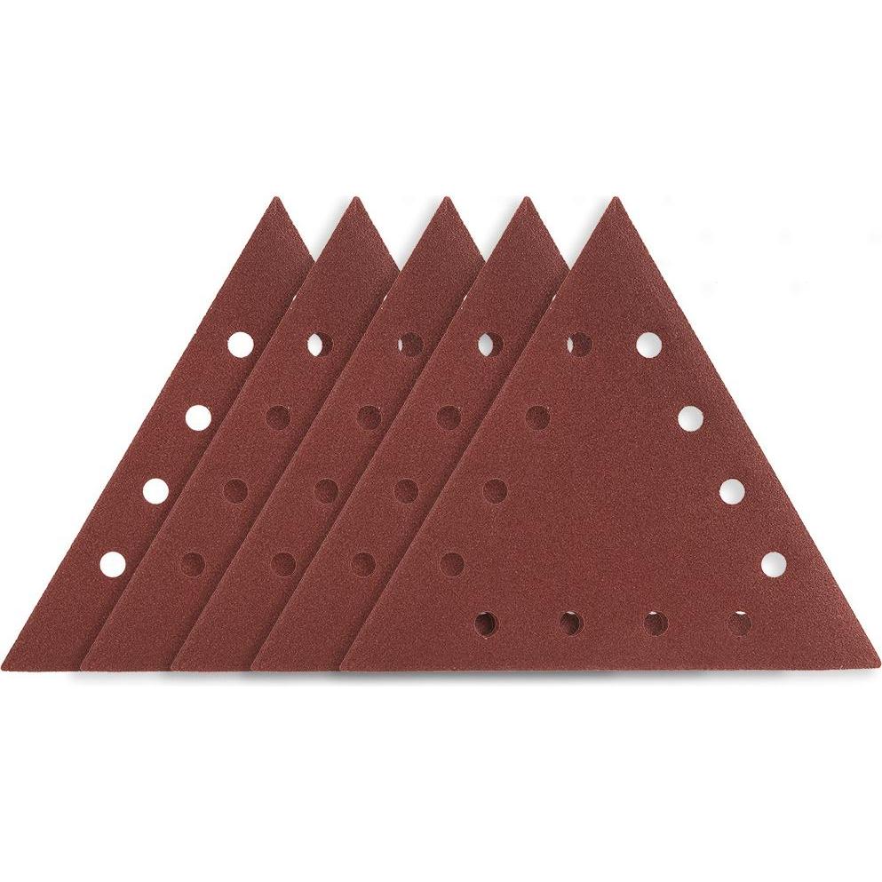 Graphite, Abrasivi, Klett-Schleifpapier K80, dreieckig mit 12 Löchern, 5Stk. für Schleifmaschine 59G264