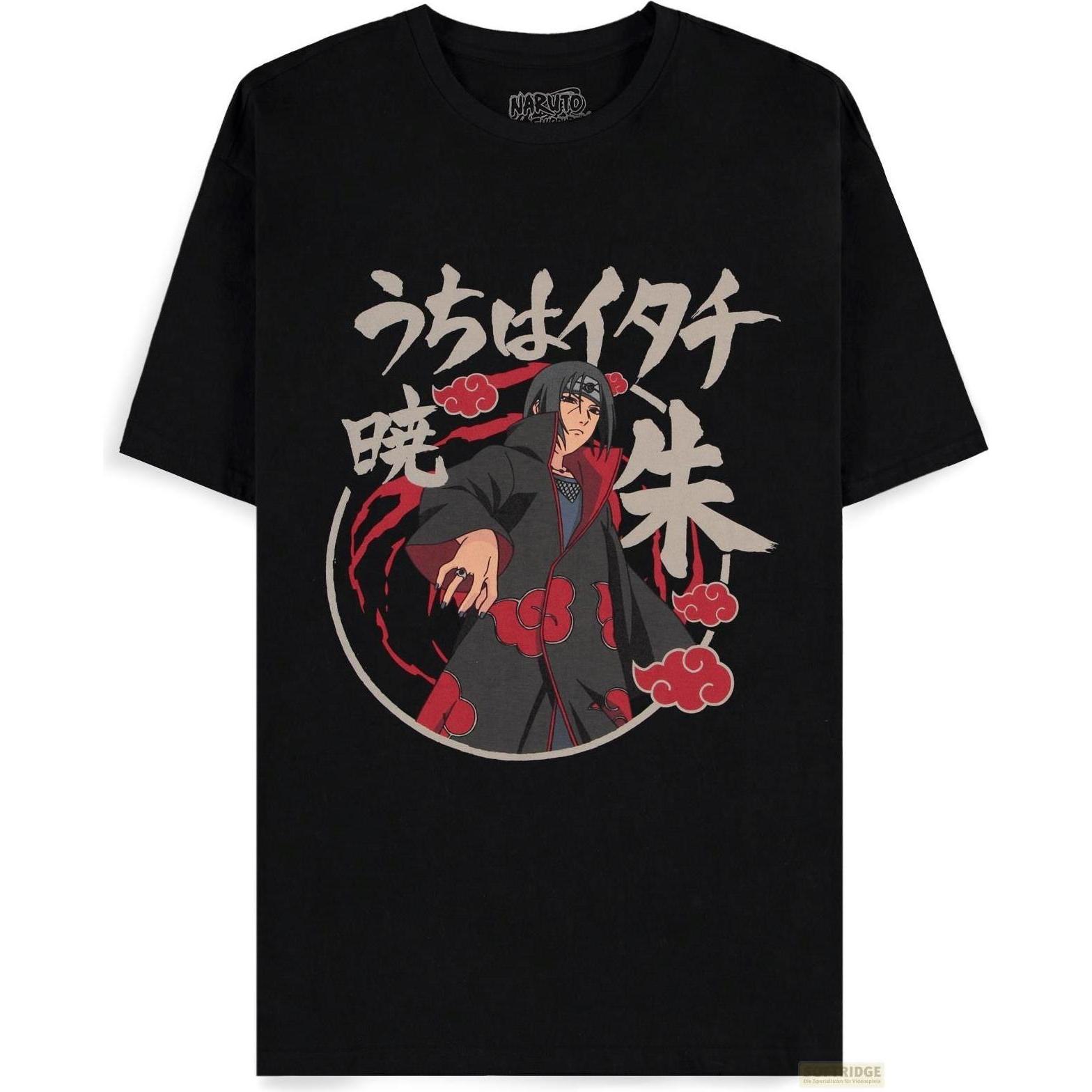 Difuzed, Herren, Shirt, Naruto Shippuden T-Shirt Akatsuki Itachi Grösse M, Schwarz, (M)