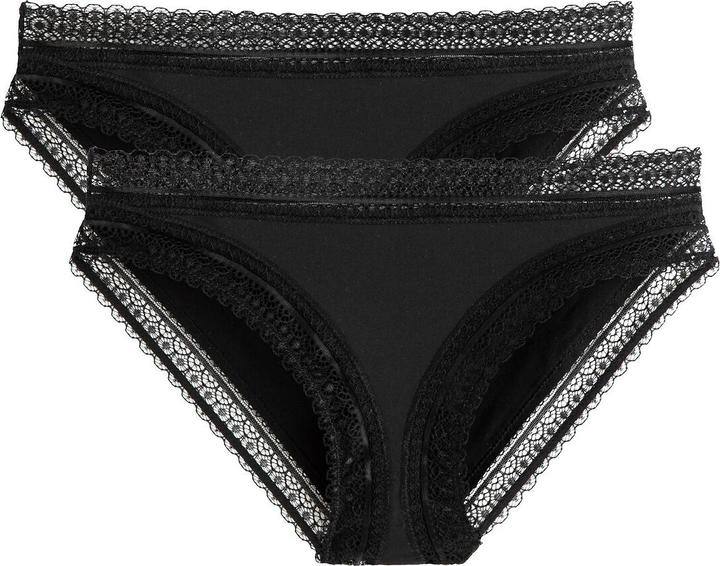 La Redoute Collections 2er-Pack Slips aus Mikrofaser mit Spitzendetails