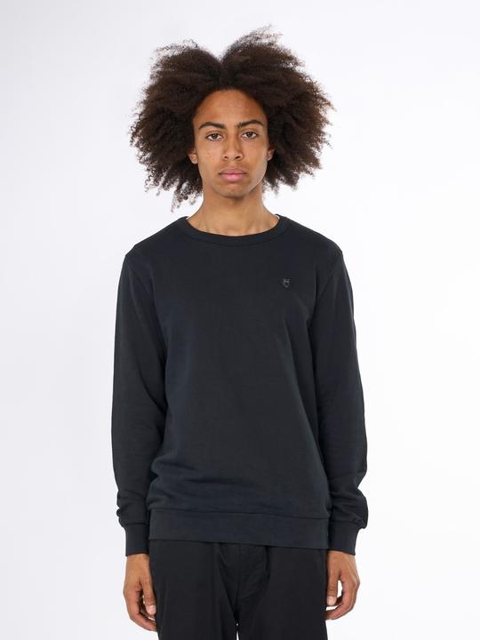 Produktbild KnowledgeCotton Apparel Basic Badge Sweat Black (S)