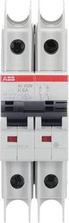 Produktbild ABB SU202M-K6 Sicherungsautomat K-Char., 10kA, 6A, 2P UL489