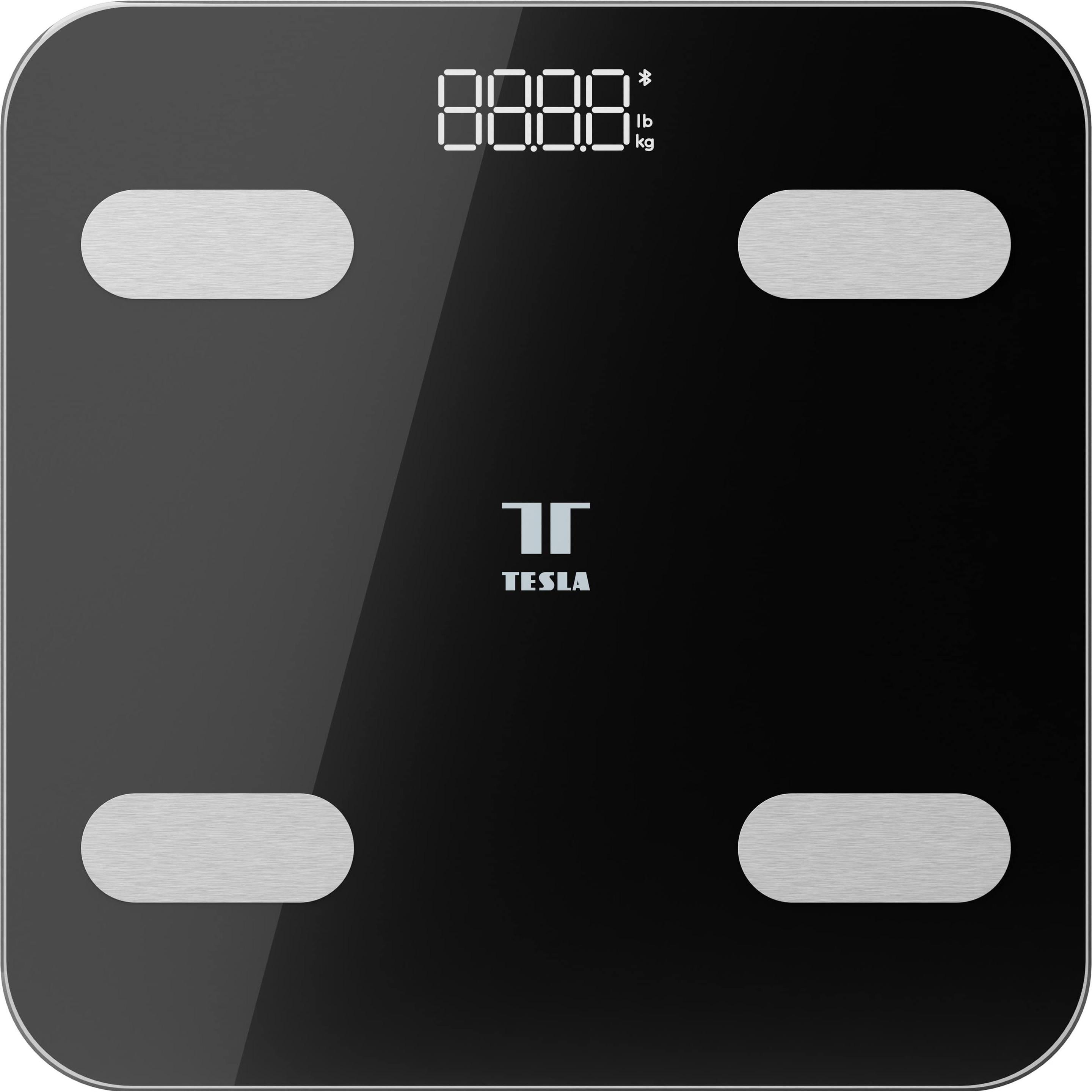 Tesla, Personenwaage, Personenwaage Smart SC100, 180 kg, schwarz (180 kg)