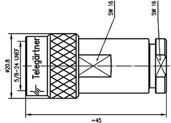 Produktbild Telegärtner N-Kabelstecker löt/klemm, Druckverschraubung IP 67, B01, RG-213/U, RG-214/U, 9880 Belden