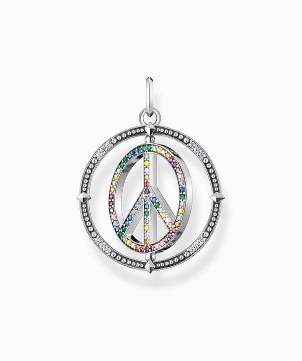 Productafbeelding Thomas Sabo Hanger Vredesteken met Gekleurde Stenen Zilver Gezwart (925 zilver)