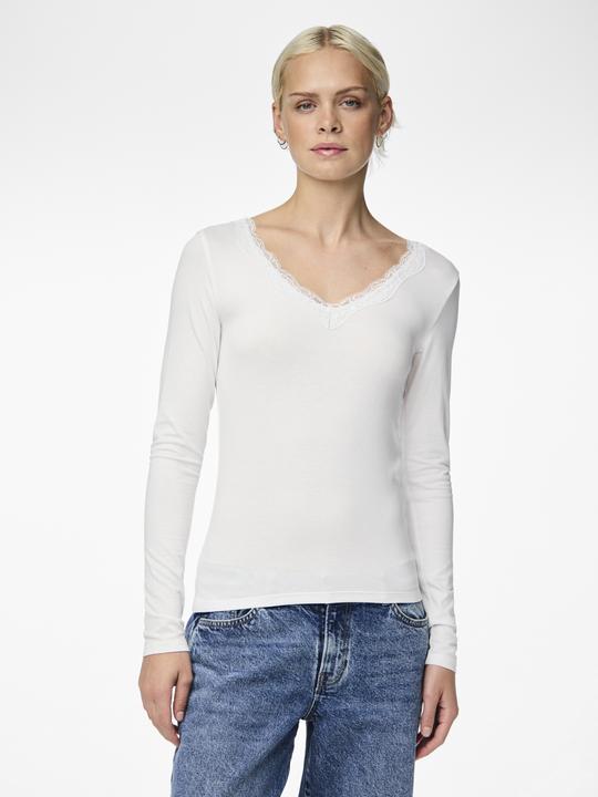 Actual product image Pieces Pcbarbera Ls Lace Top Noos Bc (L)