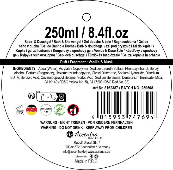 Produktbild Accentra Duschgel in Sektflasche WINTER MAGIC (250 ml)