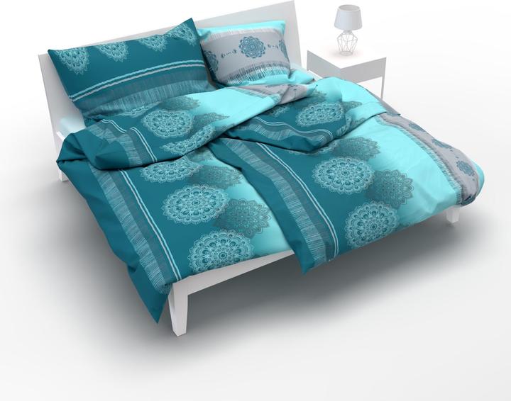 Image du produit Lotus Bettwaren Literie satin Alize pétrole (Housse de couette, 160 x 240 cm)