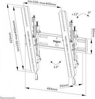 Actual product image Neomounts Wall Mount WL35S-850BL14 Black (Wall, 65", 50 kg)