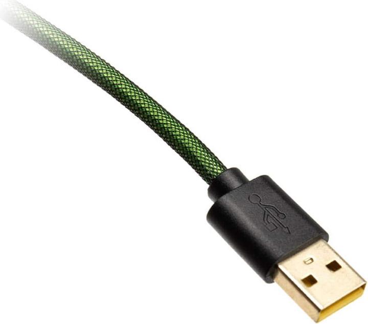 Actual product image Ducky Premicord Pine Green Spiralkabel, USB Typ C auf Typ A (1.80 m, USB 2.0)