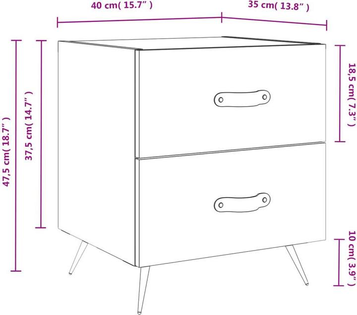 Immagine prodotto vidaXL Nachttisch (40 x 35 x 47.50 cm)