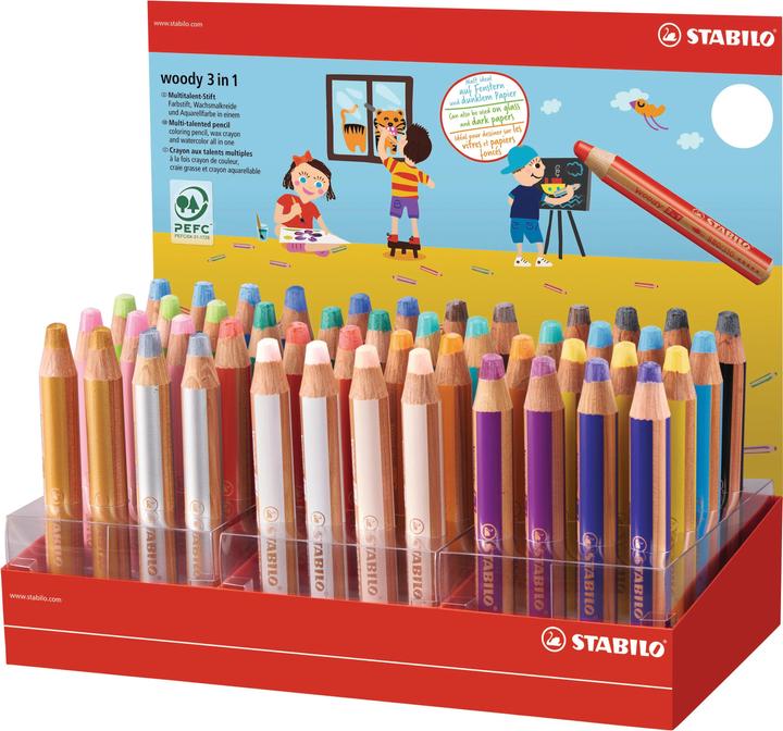 Productafbeelding STABILO woody 3in1 kleurpotlood (Veelkleurig, 48 x)