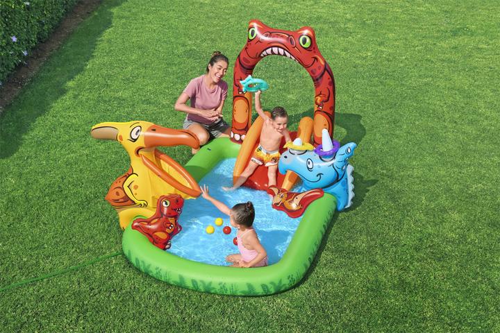 Image du produit Bestway Aire de jeux aquatiques et pataugeoire gonflable Jurassic Splash™ pour enfants 2,41 m x 1,40 m x 1,3