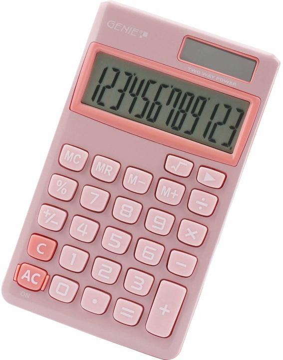 Genie Pocket calculator 212P pink (Batteries, Solar cells)