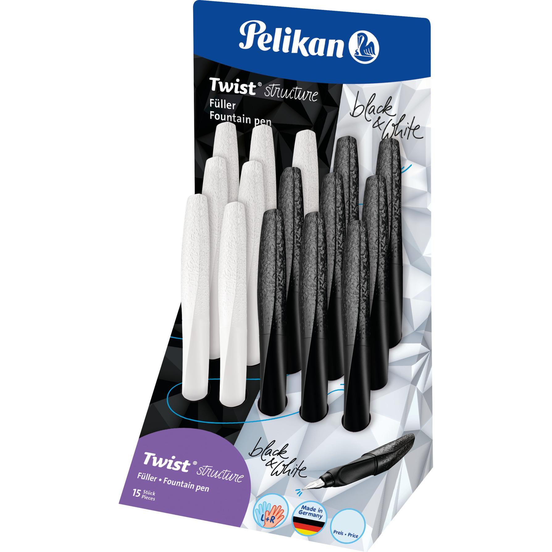 Pelikan, Schreibstifte, Twist structure 15 Füllern Re.-Linksh. M (Farbig sortiert, 12 x)
