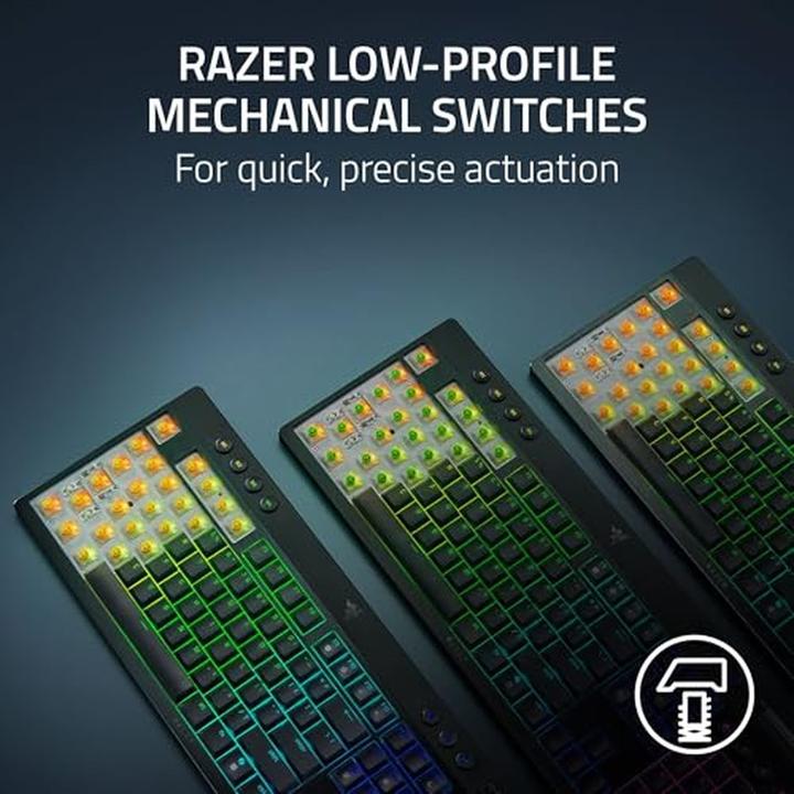 Produktbild Razer BlackWidow V4 Low-profile Tenkeyless HyperSpeed (US, Kabellos, Kabelgebunden)