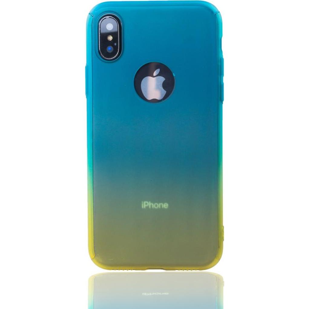 Thumbnail - König Design Hülle Handy Schutz für Apple iPhone X Full Case Cover Displayschutz Bumper Gelb (Apple iPhone X), Smartphon...
