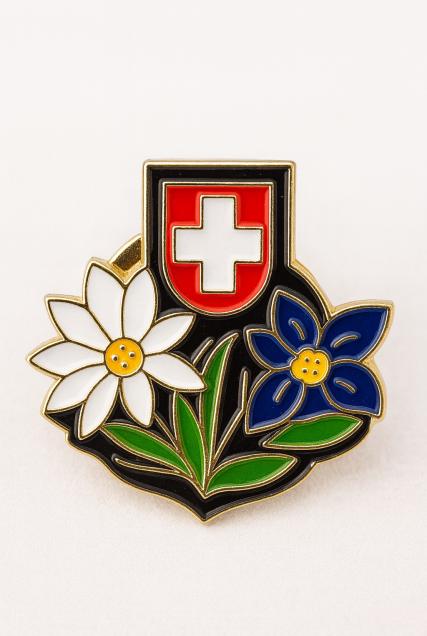 Actual product image Pins Pin Edelweiss with Gentian, Size: 20 mm
