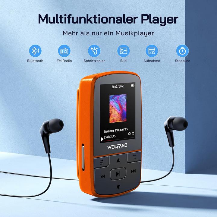 Produktbild Wolfang MP3-Player mit Sportclip (64 GB)