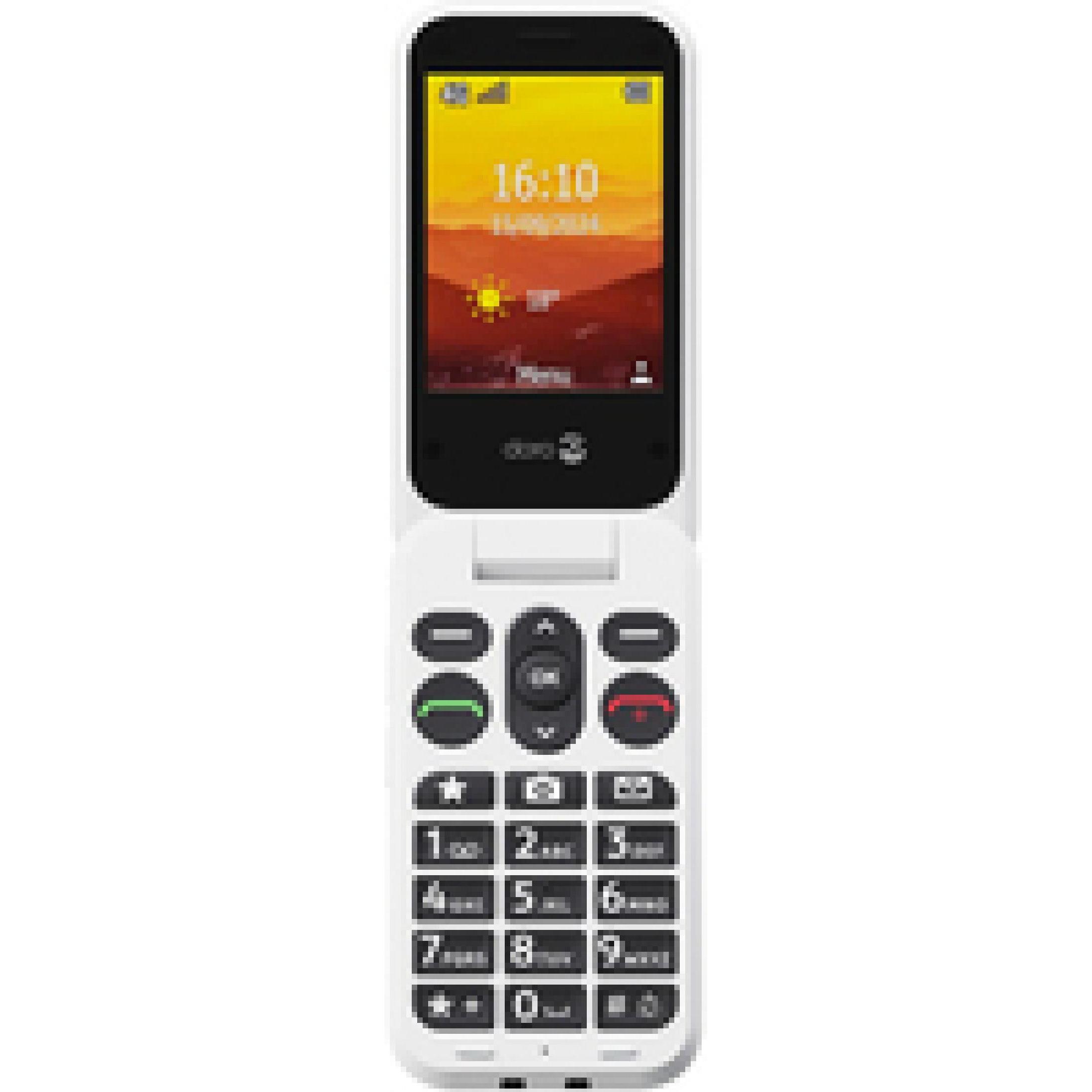 Doro Leva L30, Clamshell, Single SIM, 7,11 cm (2,8"), 2 MP, 1150 mAh, Schwarz, Weiss (2.80", 2 Mpx, 4G), Tastenhandy, We...