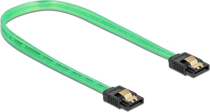 Image du produit Delock Câble SATA vert effet lumière UV 0,3 m