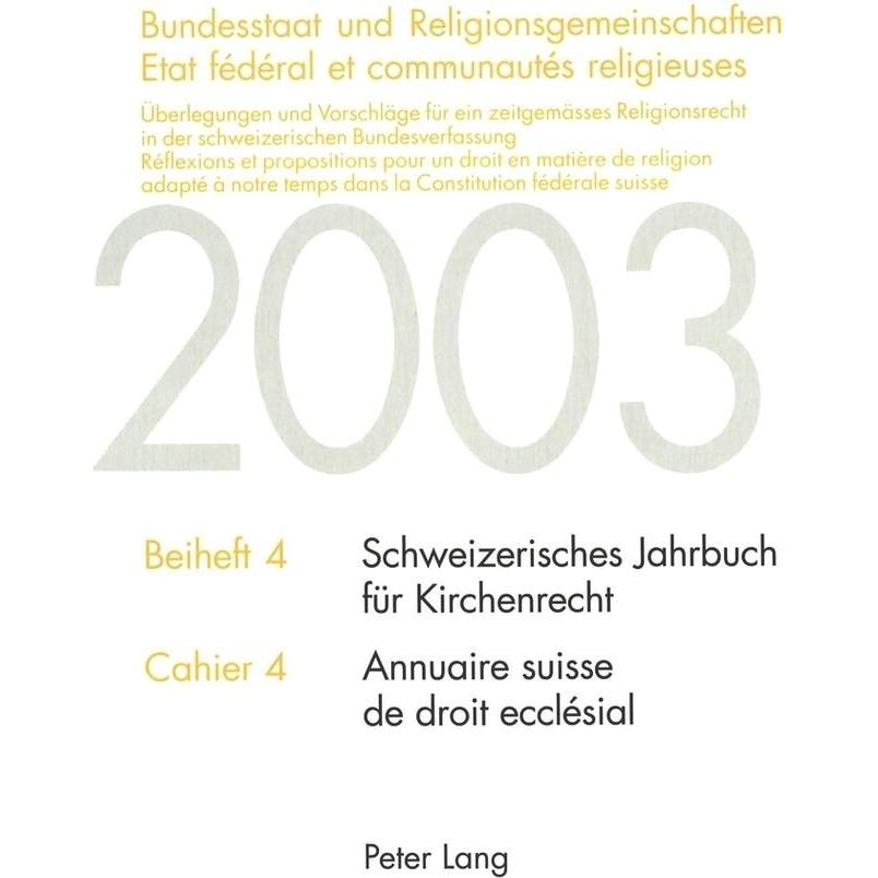 Bundesstaat und Religionsgemeinschaften- Etat fédéral et communautés religieuses, Fachbücher von René Pahud de Mortanges...
