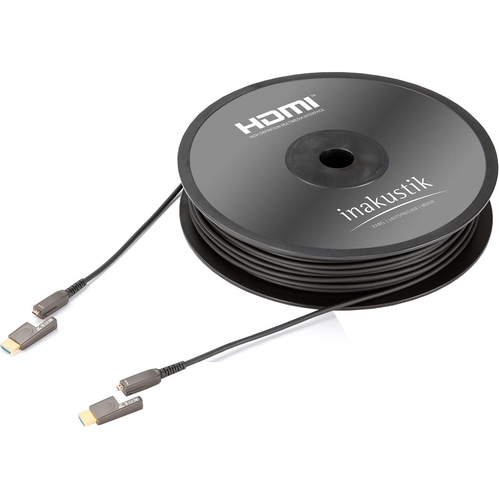 Inakustik HDMI (Typ A) micro HDMI (Typ D) — HDMI (Typ A) micro HDMI (Typ D) (20 m, HDMI), Video Kabel