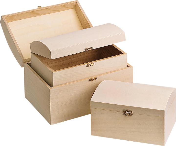 Immagine prodotto VBS Cassapanca in legno, set di 3, circa 26 x 19 x 16 cm, 22,5 x 16 x 12 cm, 20 x 12,5 x 8 cm