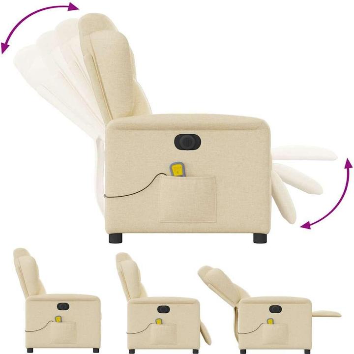 Produktbild VidaXL Massagesessel Elektrisch Creme Stoff