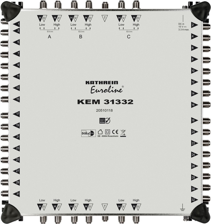 Kathrein EUROLI switching matrix KEM 31332 13 inputs 32 outputs cascadable