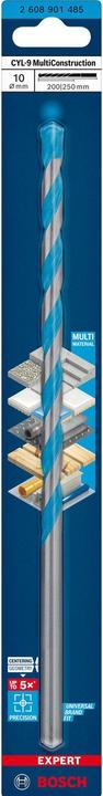 Actual product image Bosch Professional Zubehör Expert CYL-9 MultiConstruction drill, 8 x 200 x 250 mm, d 8 mm (10 millimetres)