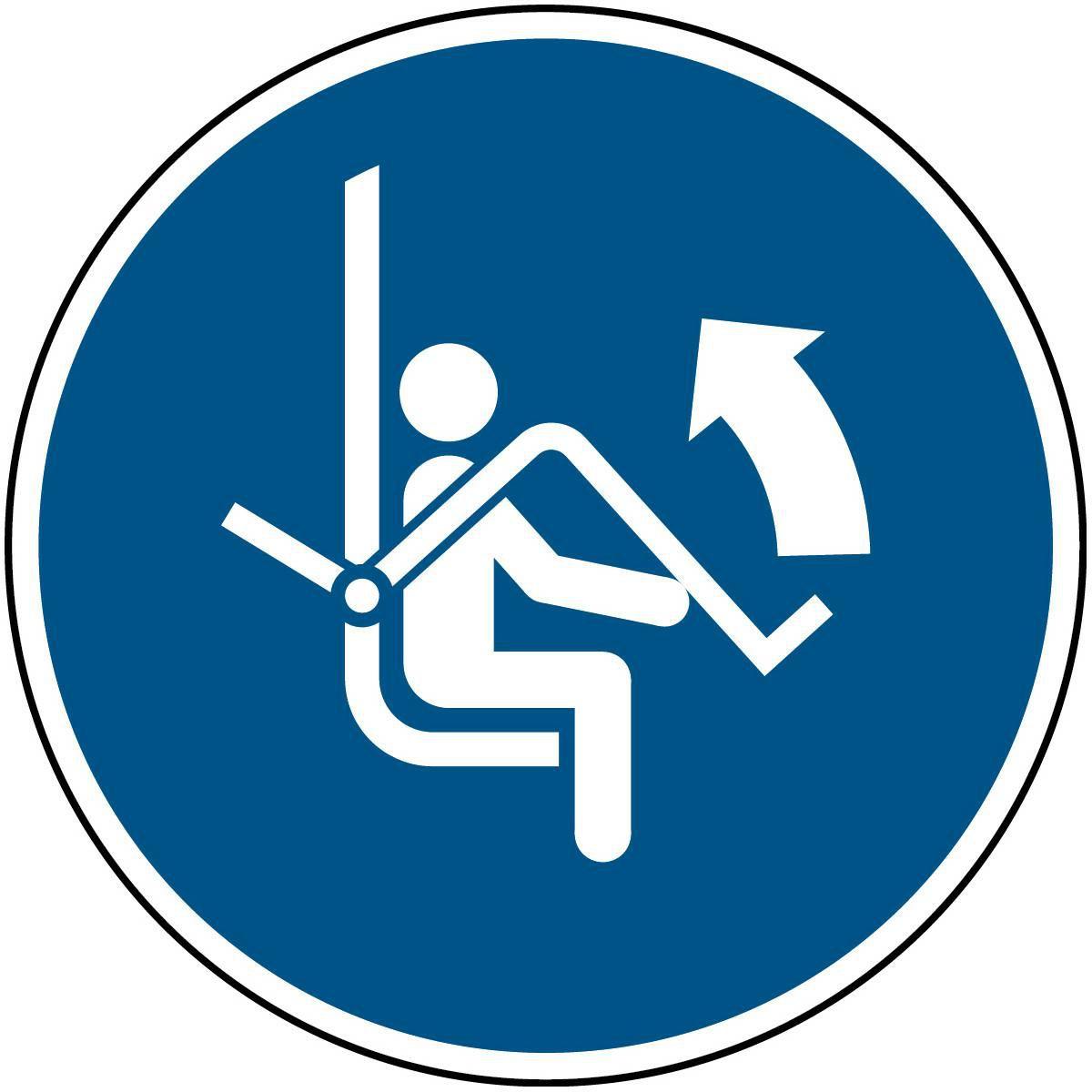 Brady, Etiketten, ISO-Sicherheitsschild - Sicherheitsbügel des Sessellifts öffnen