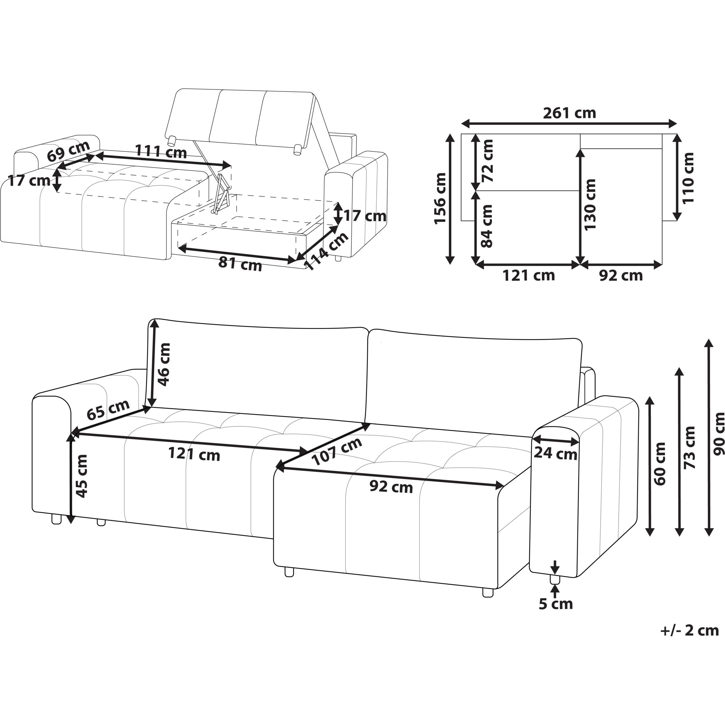 Thumbnail - Beliani, Sofa, Innvik (Ecksofa)