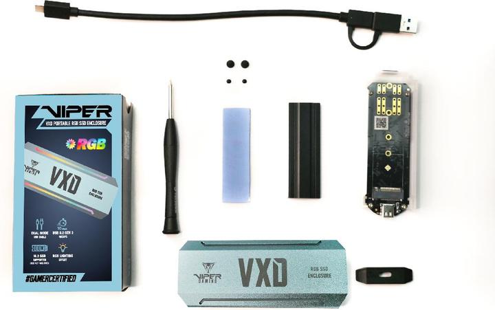 Immagine prodotto Patriot Contenitore di archiviazione esterno per SSD NVMe USB 3.2 RGB (M.2)