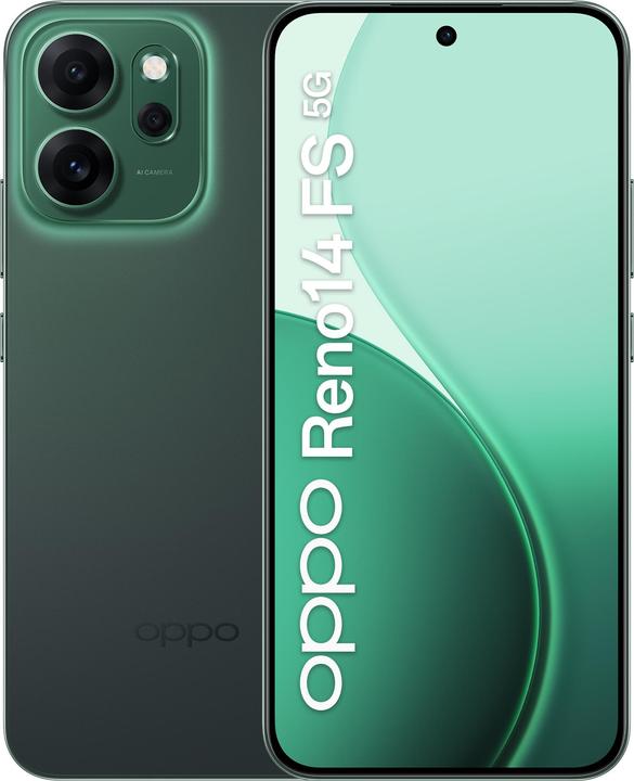 Produktbild OPPO Reno14 FS 5G (512 GB, Luminous Green, 6.57", Dual SIM, 5G)