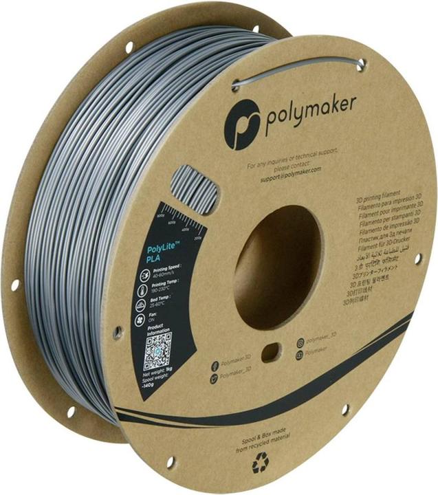 Produktbild Polymaker PolyLite PLA (PLA, 1.75 mm, 1000 g, Grau)