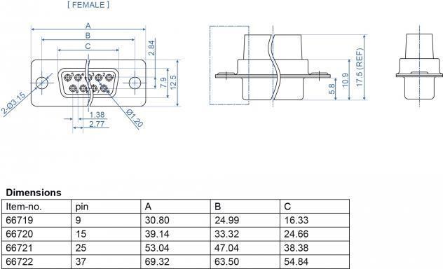Actual product image Delock D-Sub 25 pin crimp socket, metal, 4 pieces