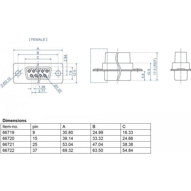 Thumbnail - Delock D-Sub 25 Pin Crimp Buchse, Metall, 4 Stück, Elektronikkabel + Stecker, Schwarz