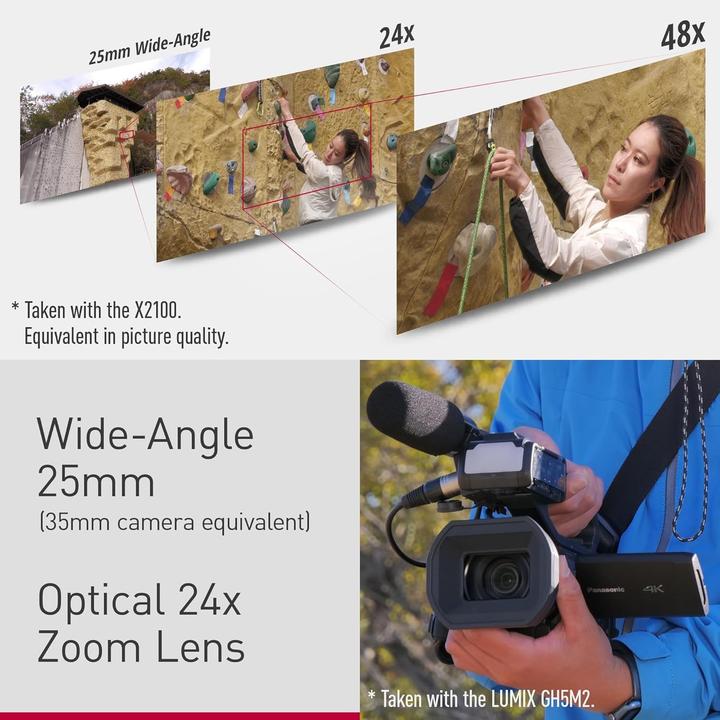Image du produit Panasonic Caméscope professionnel 4K 60p avec zoom 24x, stabilisation optique et connectivité avancée (8.29 Mpx, 24x)