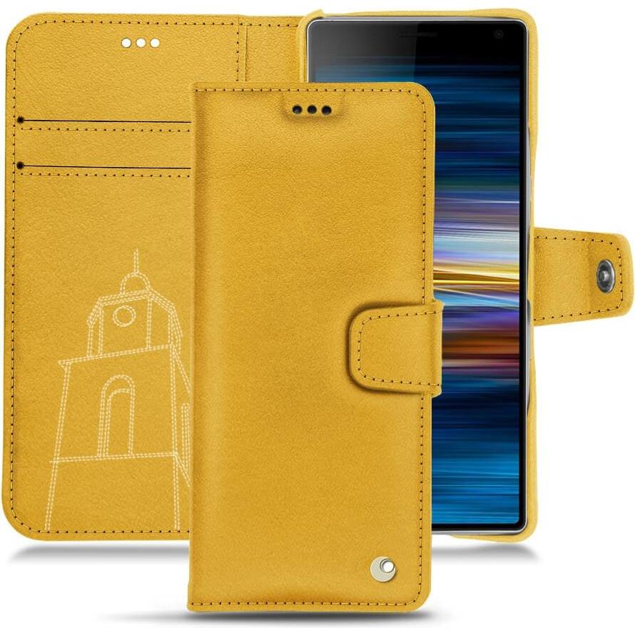 Noreve Lederschutzhülle Wallet (Sony Xperia 10 Plus), Smartphone Hülle, Orange