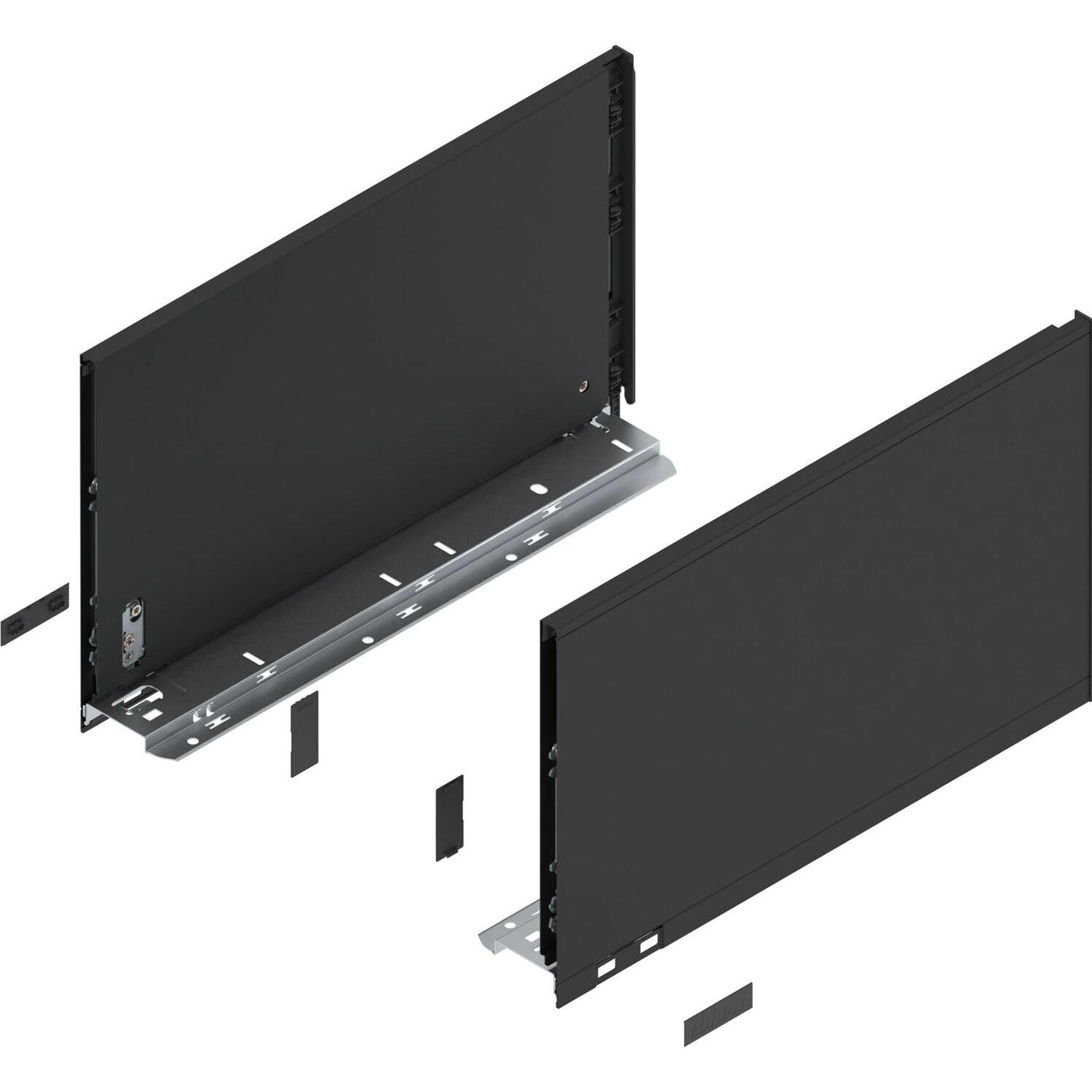 Blum, Schubladenauszüge, LEGRABOX pure Zarge Höhe F, NL 400, Carbonschwarz-matt