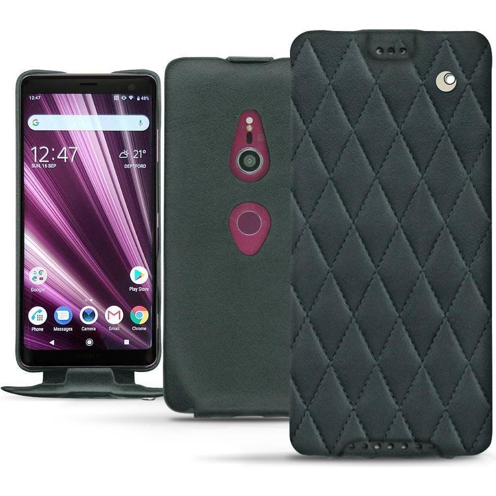 Noreve Lederschutzhülle vertikal (Sony Xperia XZ3), Smartphone Hülle, Blau