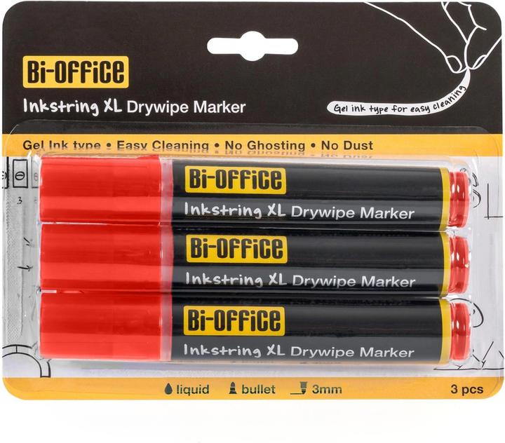 Actual product image Bi-Office Whiteboard marker Inkstring Red, 3 pcs. (3 x)